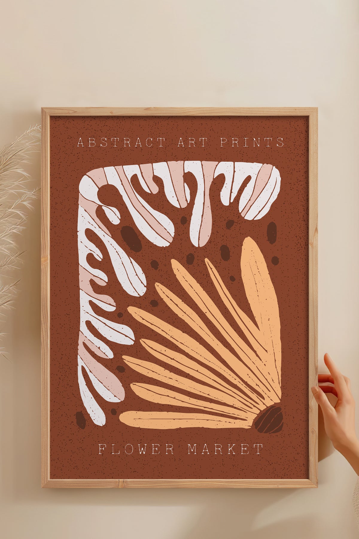 HOMEPACK Ahşap Çerçeveli Tablo Çerçeveli Poster Sanatsal Modern Duvar Dekoru FLOWER-27