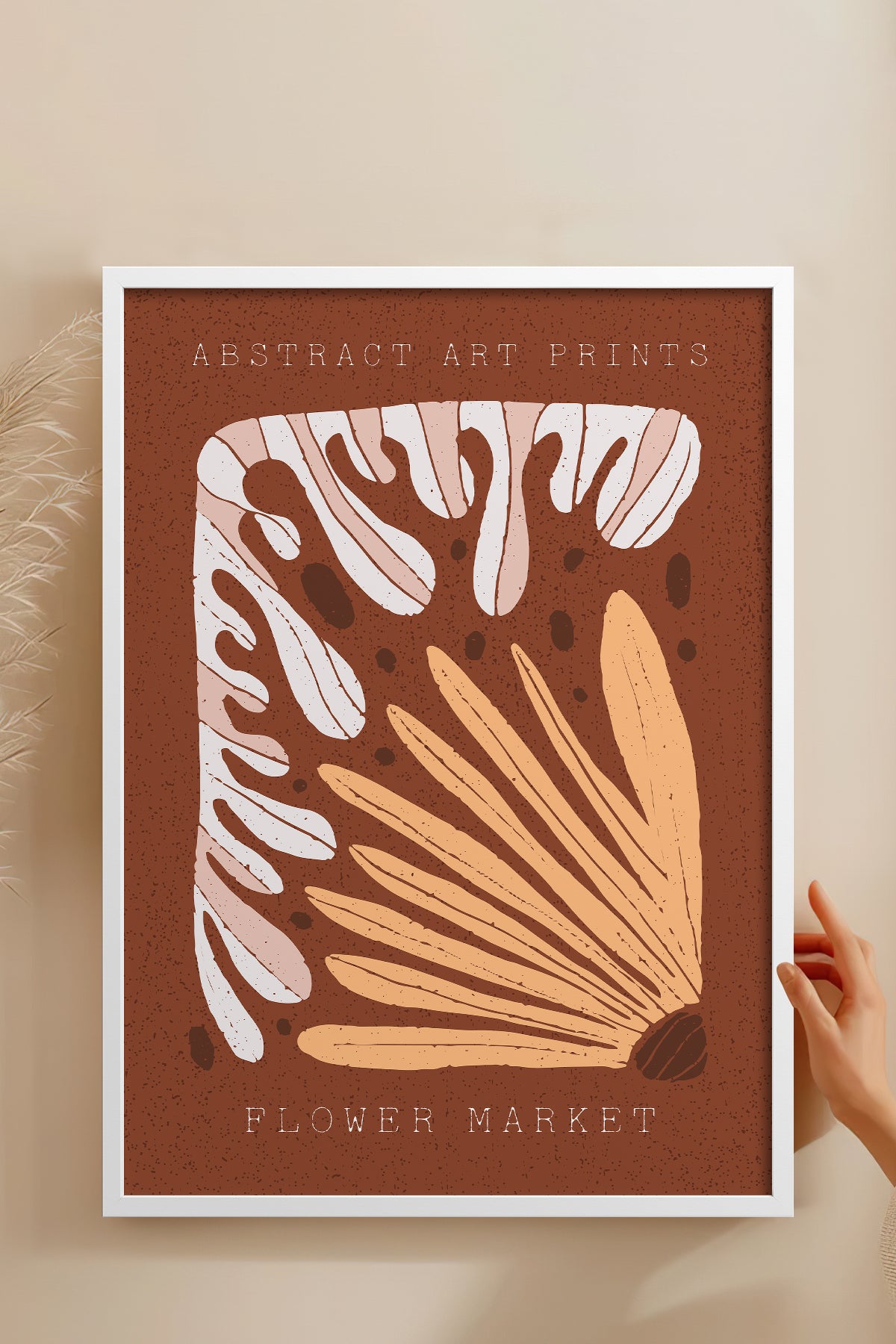 HOMEPACK Ahşap Çerçeveli Tablo Çerçeveli Poster Sanatsal Modern Duvar Dekoru FLOWER-27