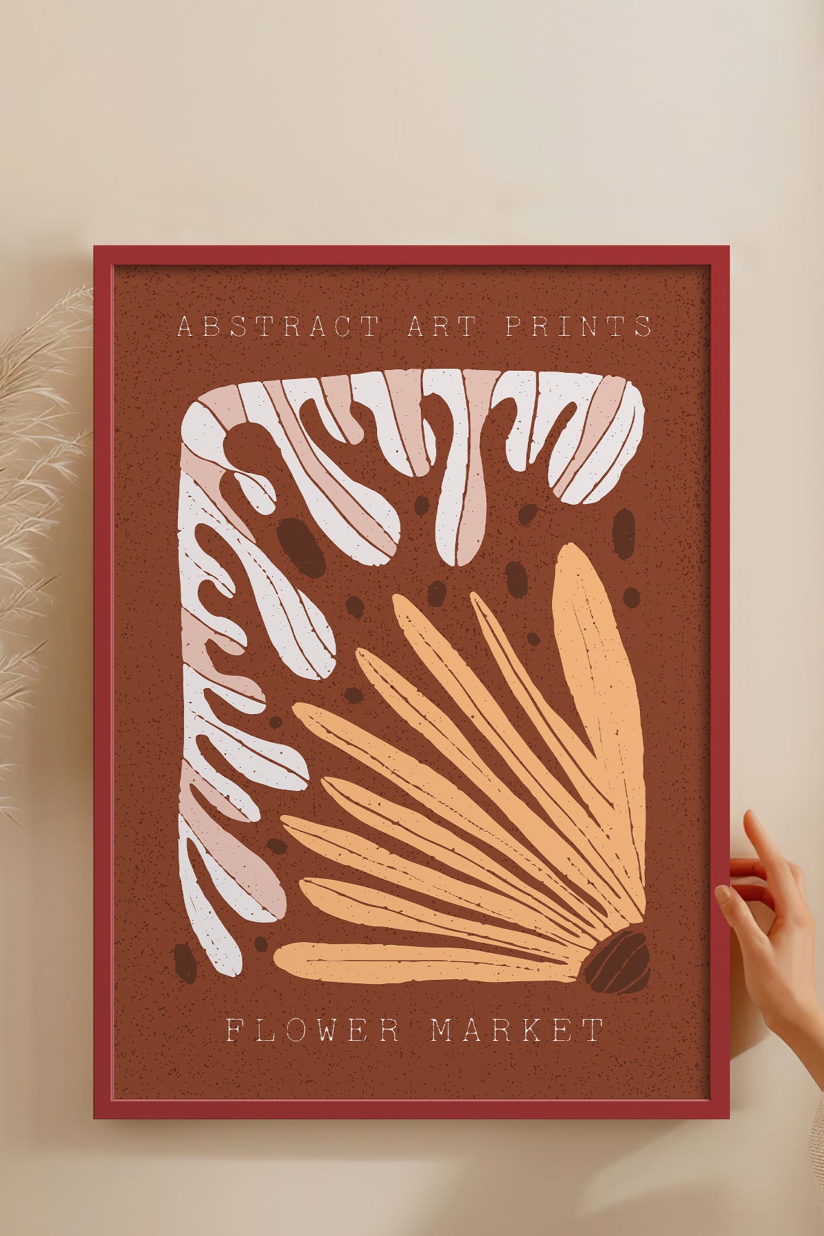 HOMEPACK Ahşap Çerçeveli Tablo Çerçeveli Poster Sanatsal Modern Duvar Dekoru FLOWER-27