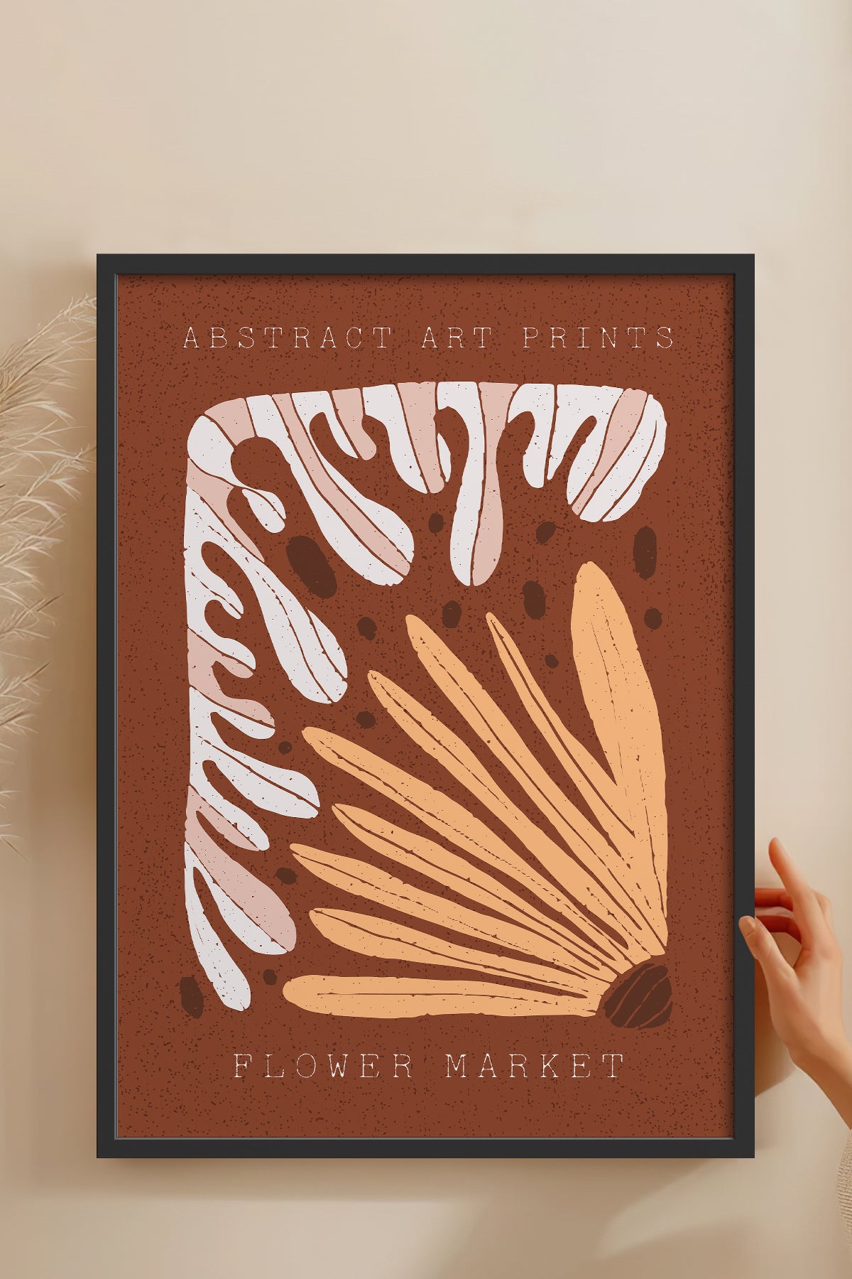 HOMEPACK Ahşap Çerçeveli Tablo Çerçeveli Poster Sanatsal Modern Duvar Dekoru FLOWER-27