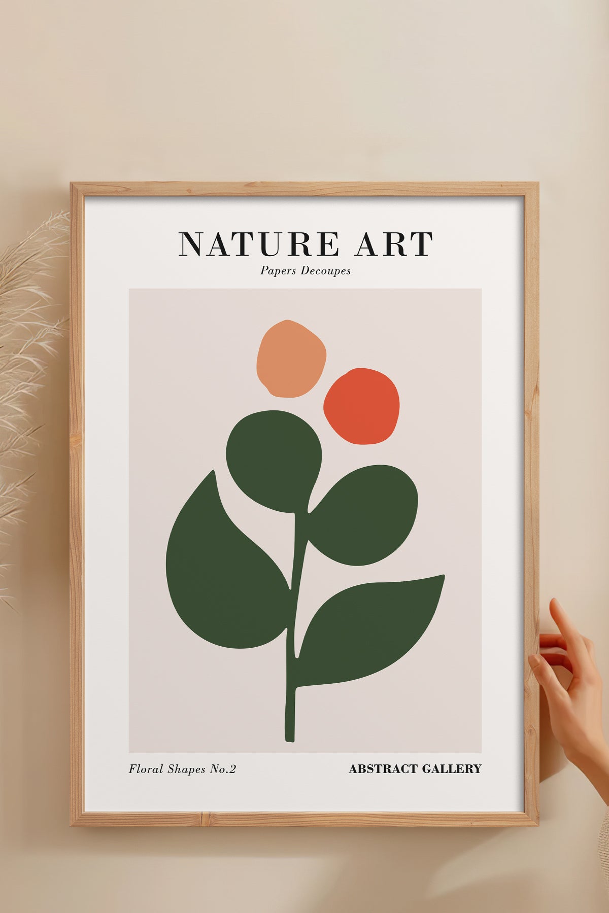 HOMEPACK Ahşap Çerçeveli Tablo Çerçeveli Poster Sanatsal Modern Duvar Dekoru FLOWER-275