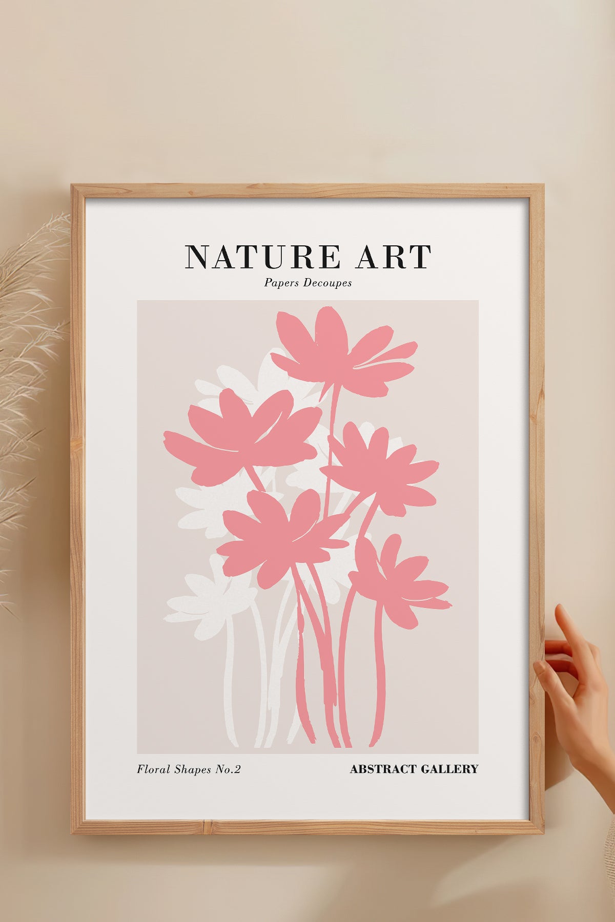 HOMEPACK Ahşap Çerçeveli Tablo Çerçeveli Poster Sanatsal Modern Duvar Dekoru FLOWER-276