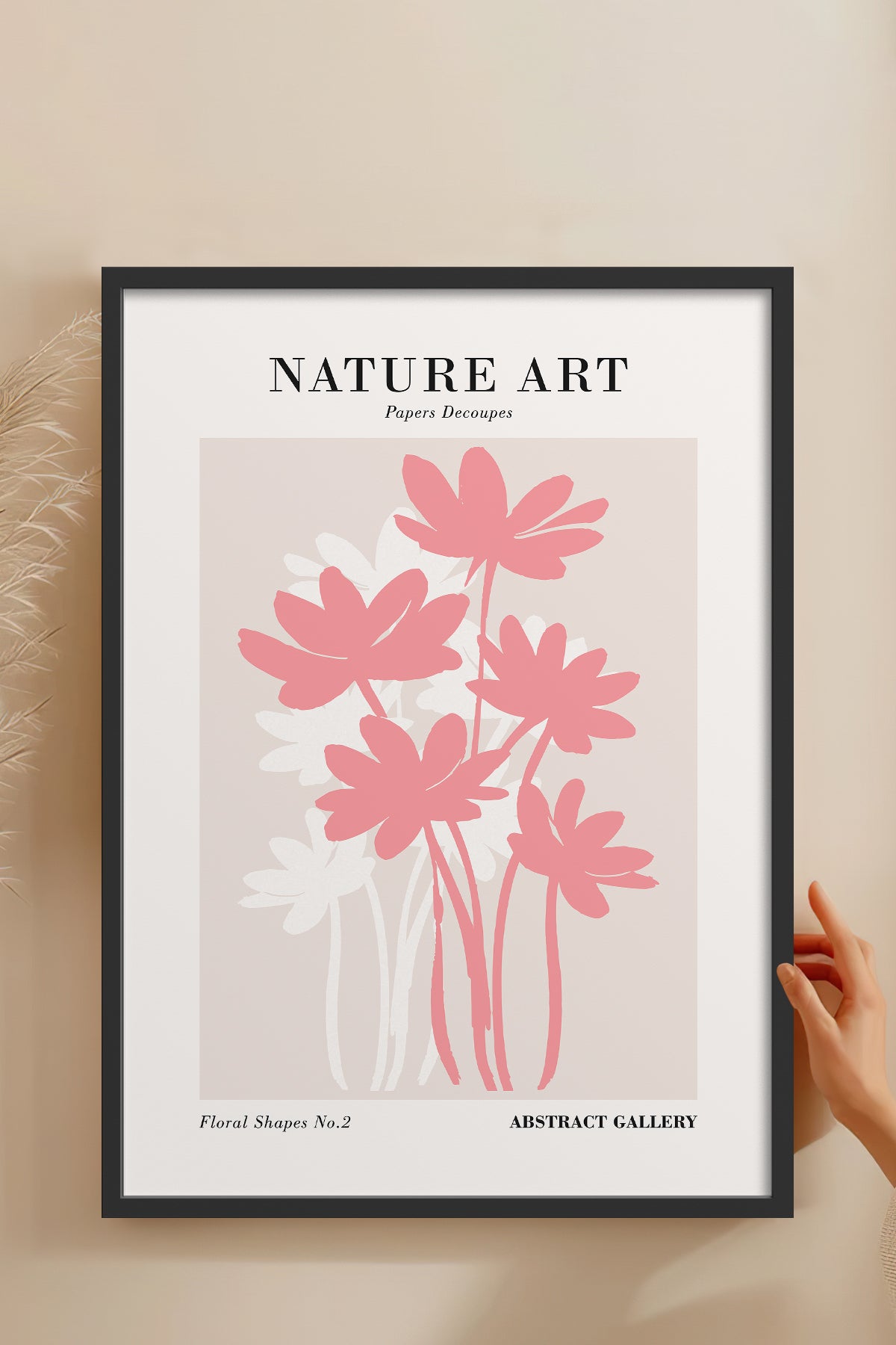 HOMEPACK Ahşap Çerçeveli Tablo Çerçeveli Poster Sanatsal Modern Duvar Dekoru FLOWER-276