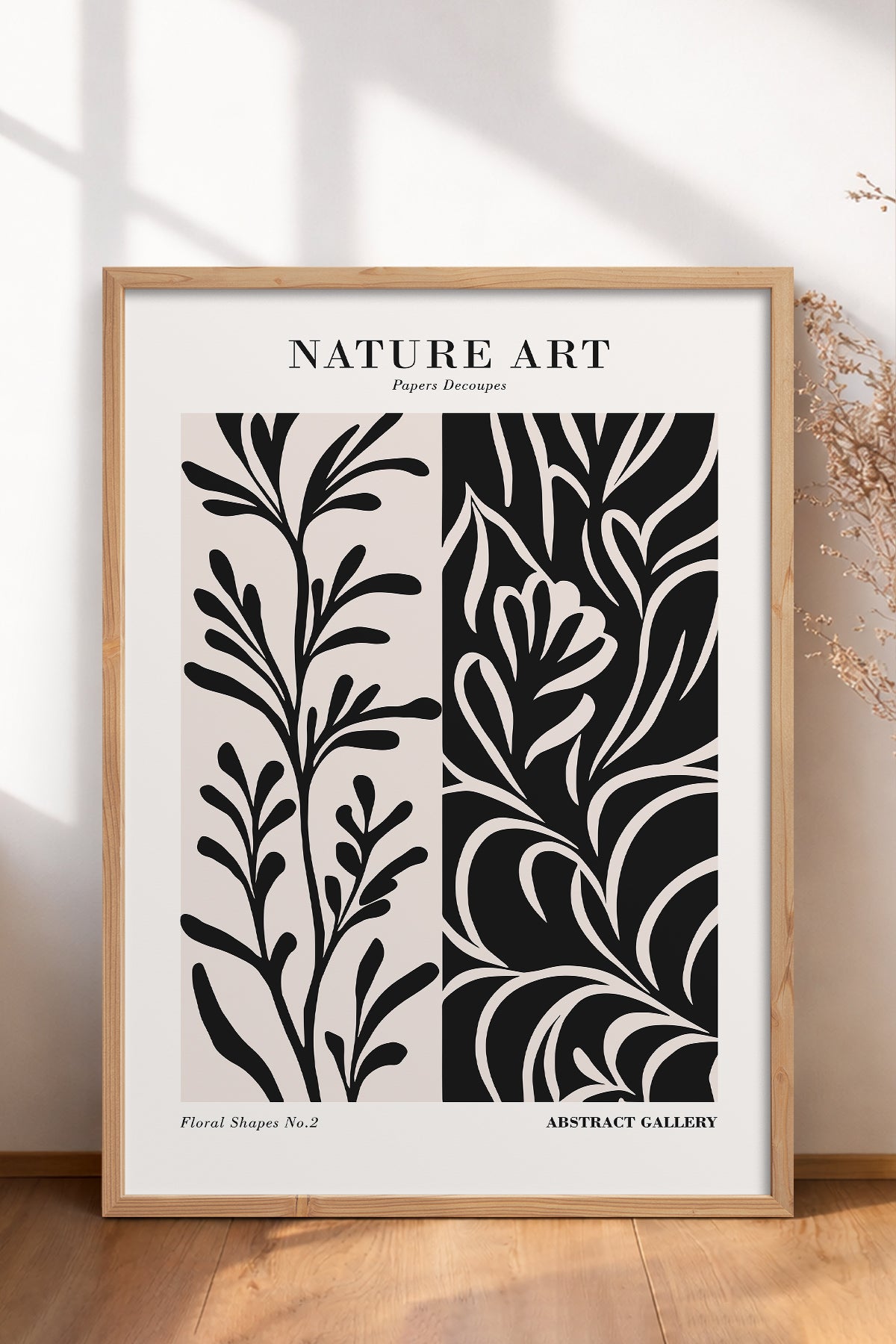 HOMEPACK Ahşap Çerçeveli Tablo Çerçeveli Poster Sanatsal Modern Duvar Dekoru FLOWER-279