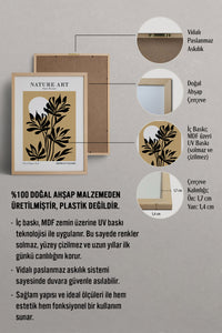 HOMEPACK Ahşap Çerçeveli Tablo Çerçeveli Poster Sanatsal Modern Duvar Dekoru FLOWER-280