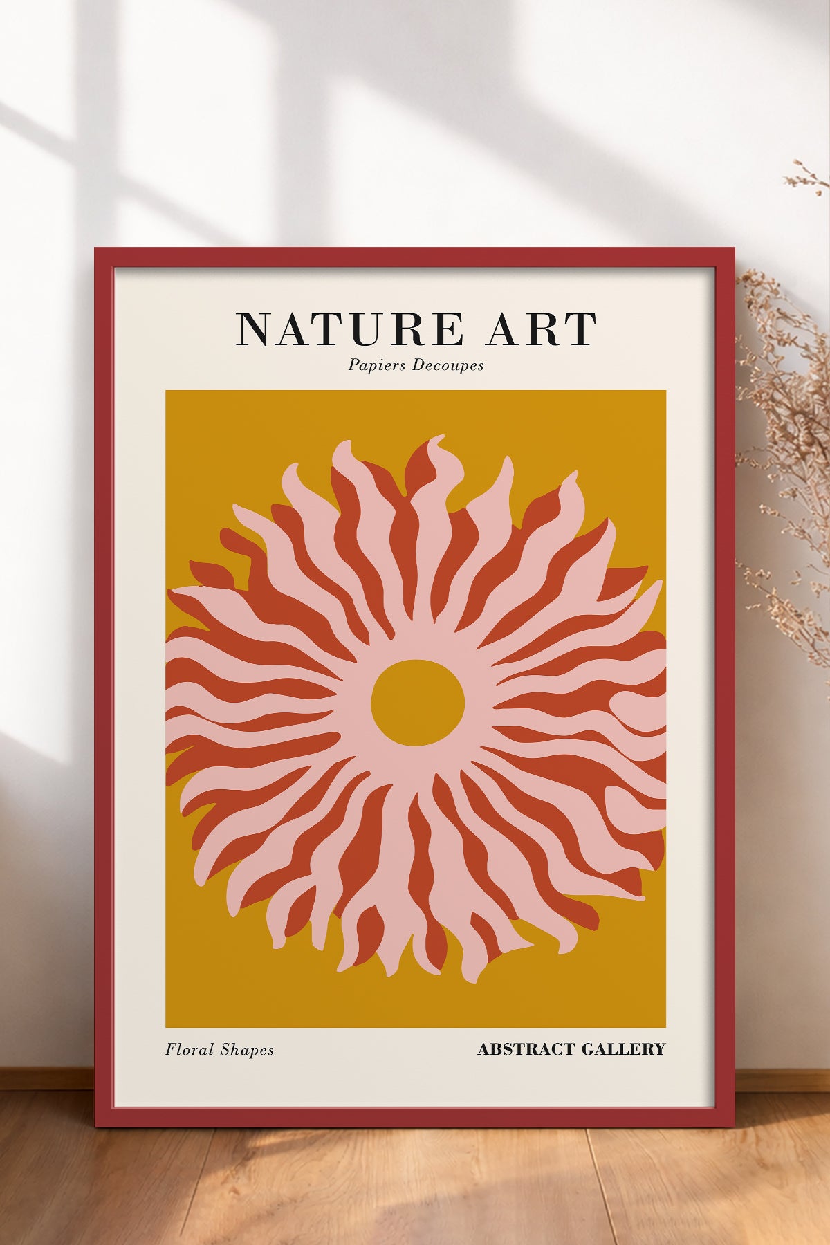 HOMEPACK Ahşap Çerçeveli Tablo Çerçeveli Poster Sanatsal Modern Duvar Dekoru FLOWER-282