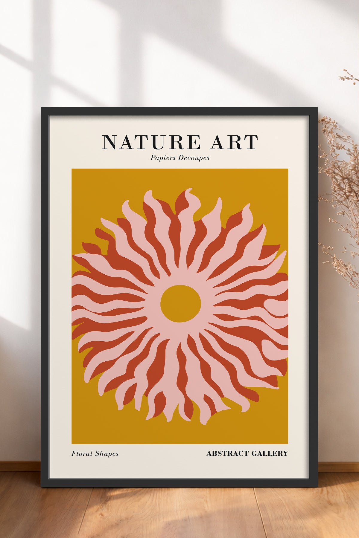 HOMEPACK Ahşap Çerçeveli Tablo Çerçeveli Poster Sanatsal Modern Duvar Dekoru FLOWER-282