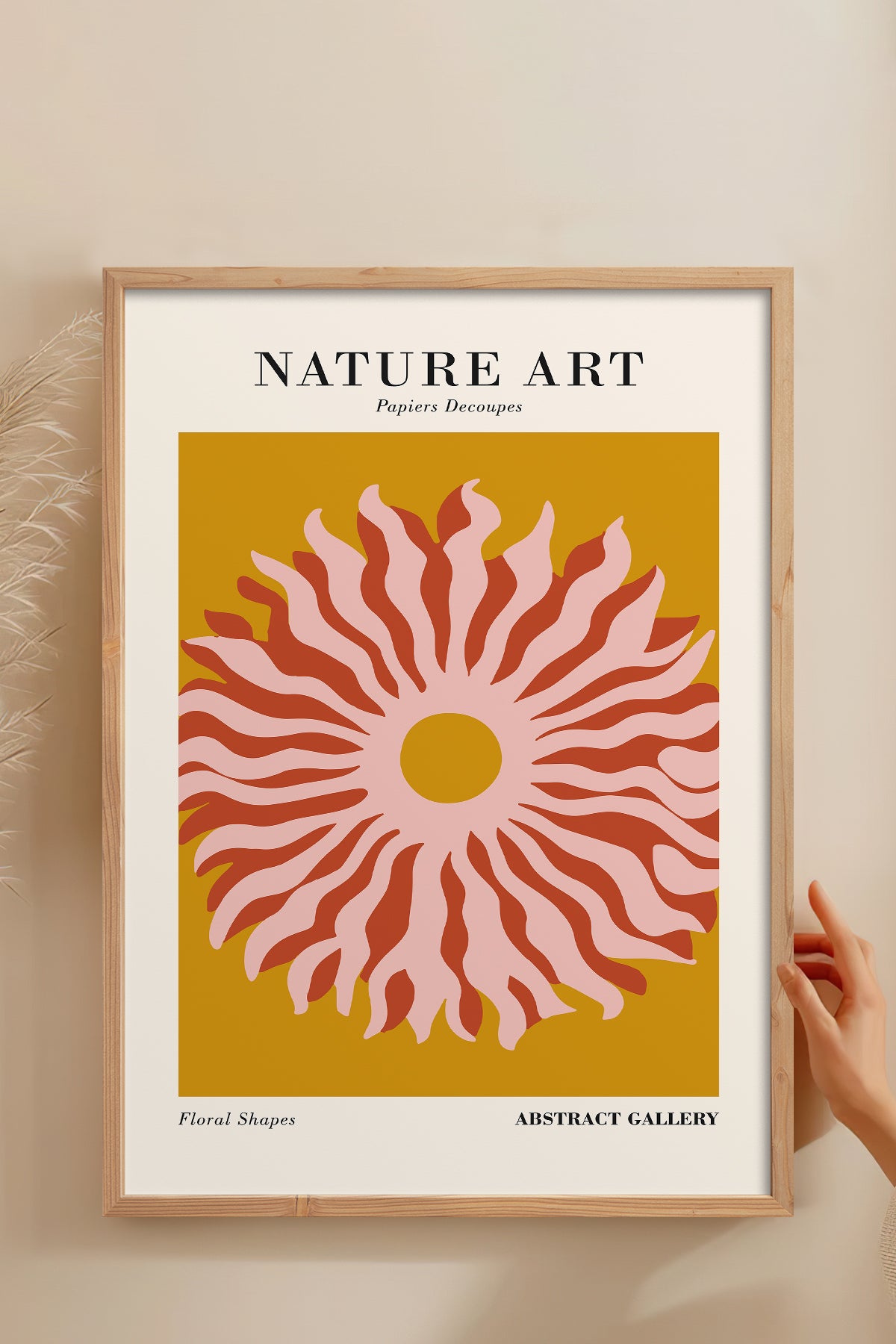 HOMEPACK Ahşap Çerçeveli Tablo Çerçeveli Poster Sanatsal Modern Duvar Dekoru FLOWER-282
