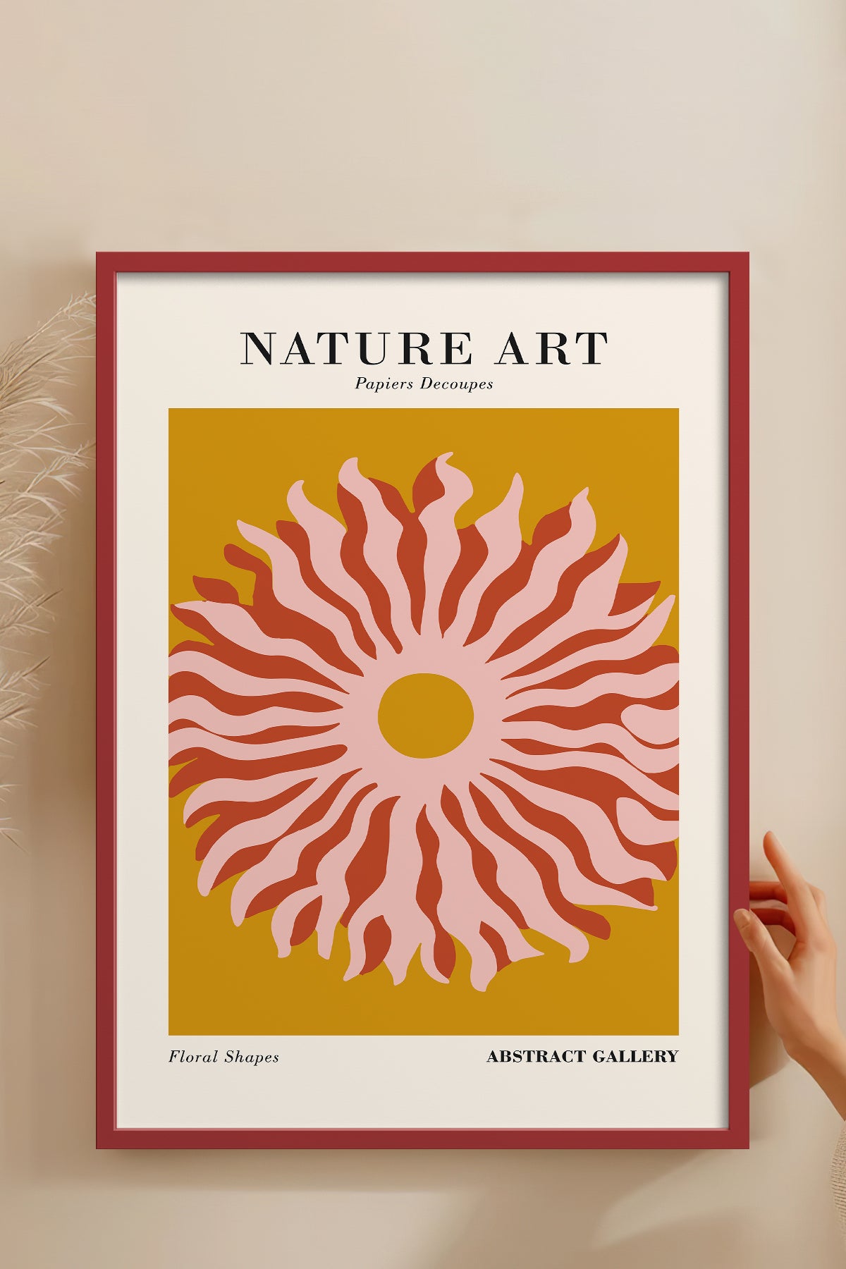 HOMEPACK Ahşap Çerçeveli Tablo Çerçeveli Poster Sanatsal Modern Duvar Dekoru FLOWER-282