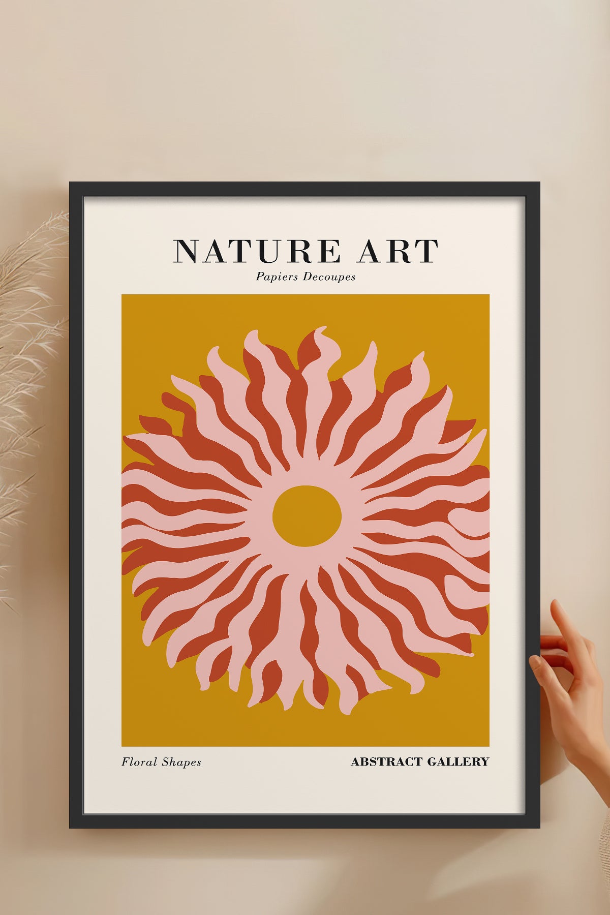 HOMEPACK Ahşap Çerçeveli Tablo Çerçeveli Poster Sanatsal Modern Duvar Dekoru FLOWER-282