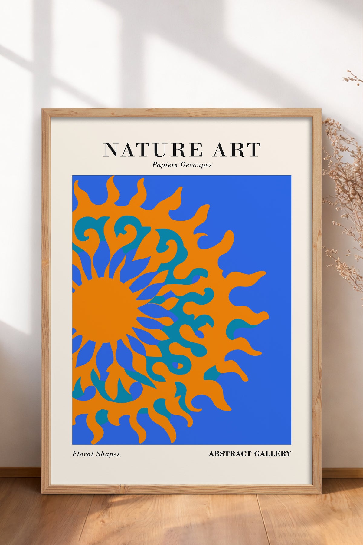 HOMEPACK Ahşap Çerçeveli Tablo Çerçeveli Poster Sanatsal Modern Duvar Dekoru FLOWER-283
