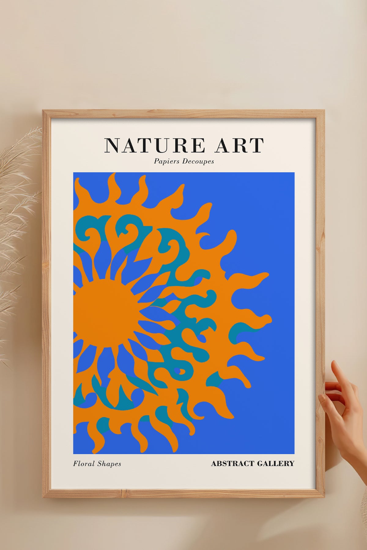HOMEPACK Ahşap Çerçeveli Tablo Çerçeveli Poster Sanatsal Modern Duvar Dekoru FLOWER-283