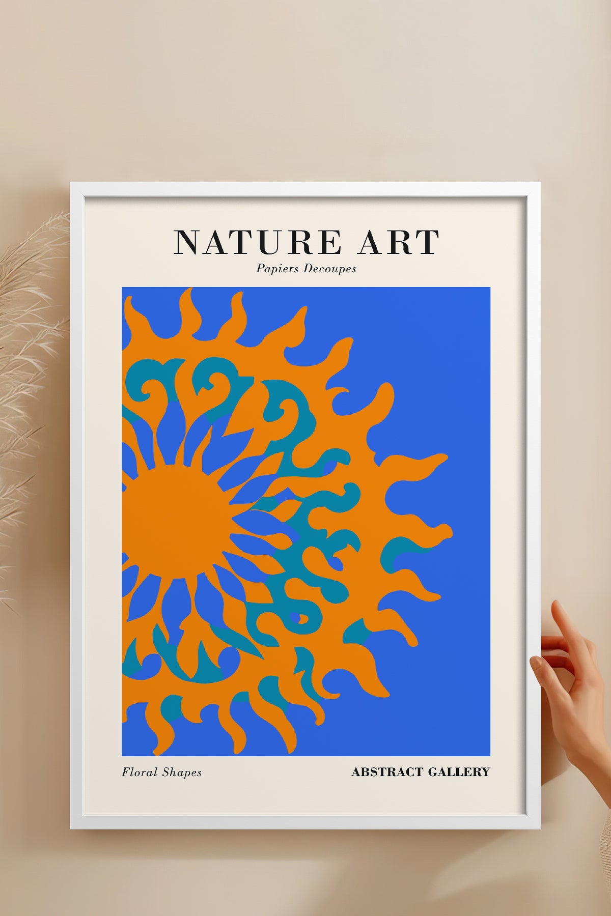 HOMEPACK Ahşap Çerçeveli Tablo Çerçeveli Poster Sanatsal Modern Duvar Dekoru FLOWER-283