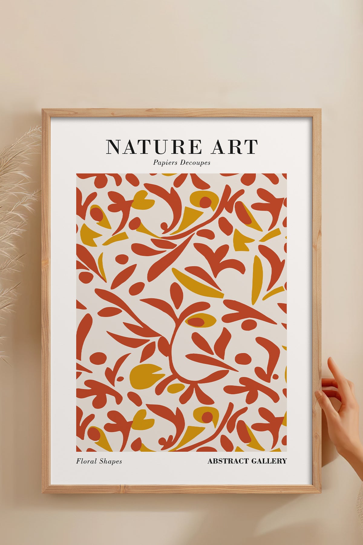 HOMEPACK Ahşap Çerçeveli Tablo Çerçeveli Poster Sanatsal Modern Duvar Dekoru FLOWER-284