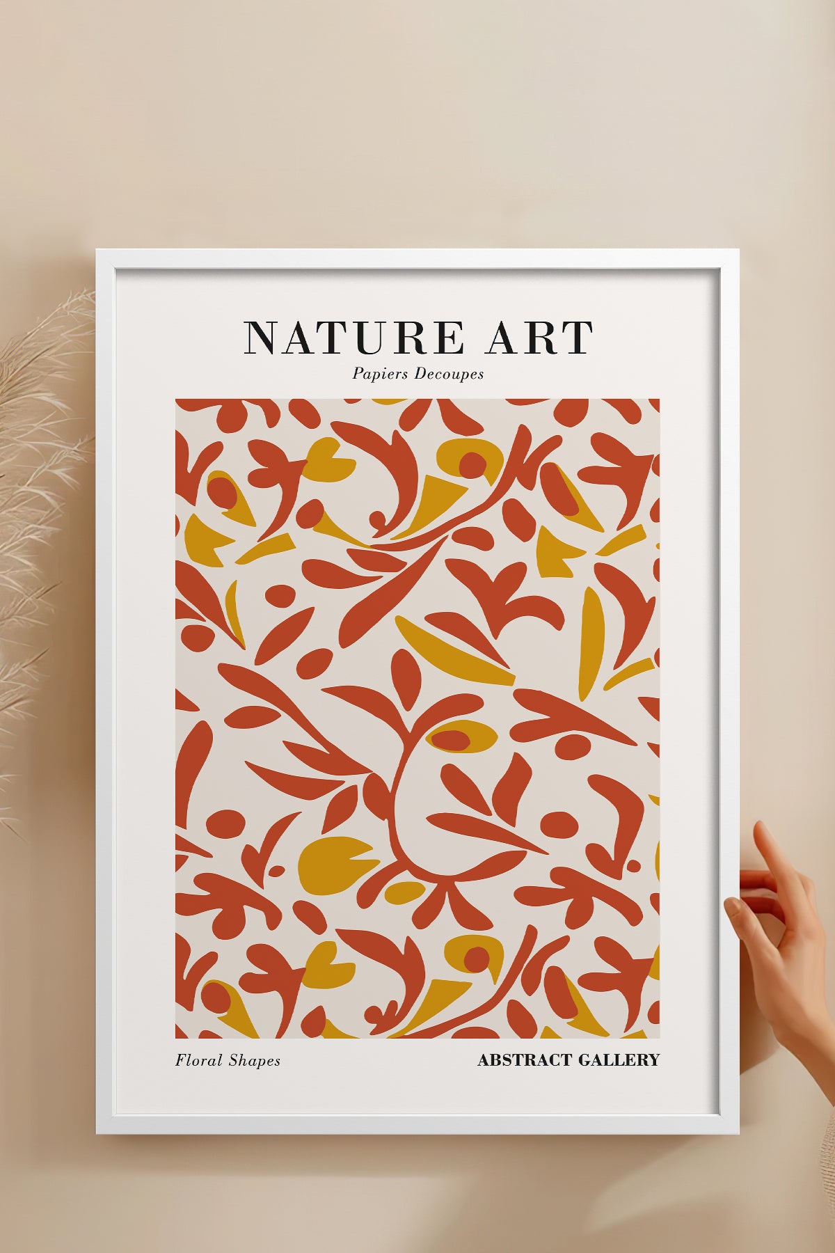 HOMEPACK Ahşap Çerçeveli Tablo Çerçeveli Poster Sanatsal Modern Duvar Dekoru FLOWER-284