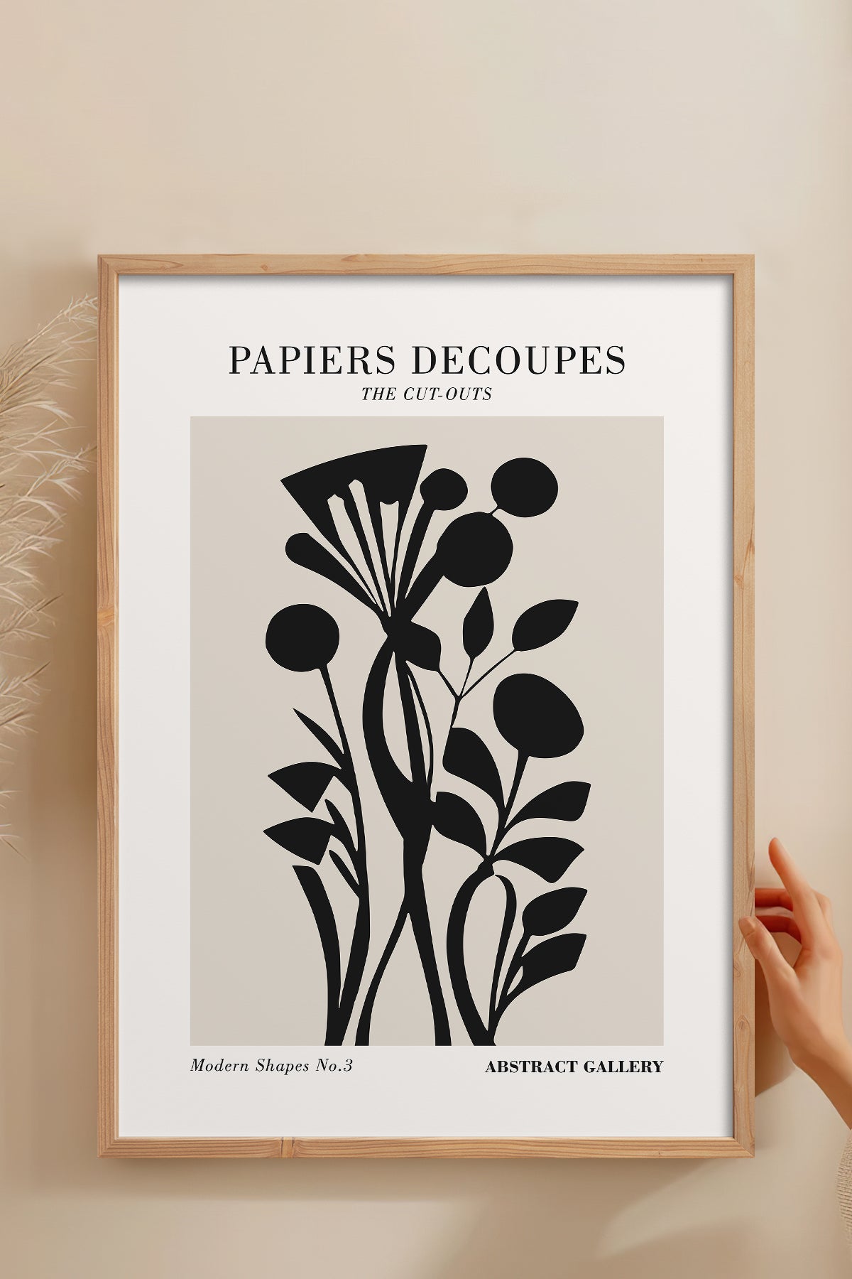 HOMEPACK Ahşap Çerçeveli Tablo Çerçeveli Poster Sanatsal Modern Duvar Dekoru FLOWER-286