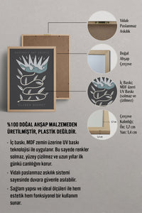 HOMEPACK Ahşap Çerçeveli Tablo Çerçeveli Poster Sanatsal Modern Duvar Dekoru FLOWER-29