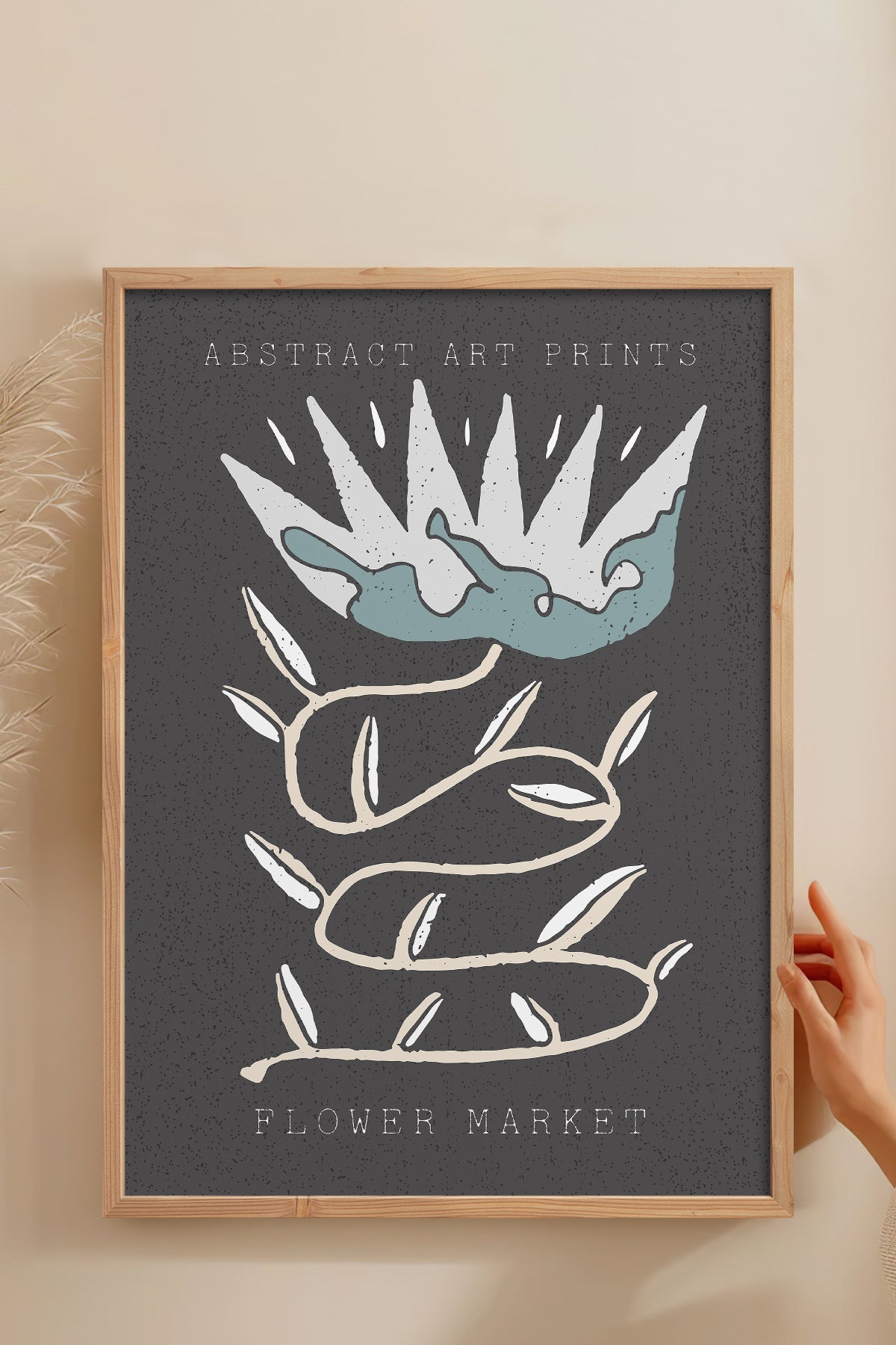 HOMEPACK Ahşap Çerçeveli Tablo Çerçeveli Poster Sanatsal Modern Duvar Dekoru FLOWER-29
