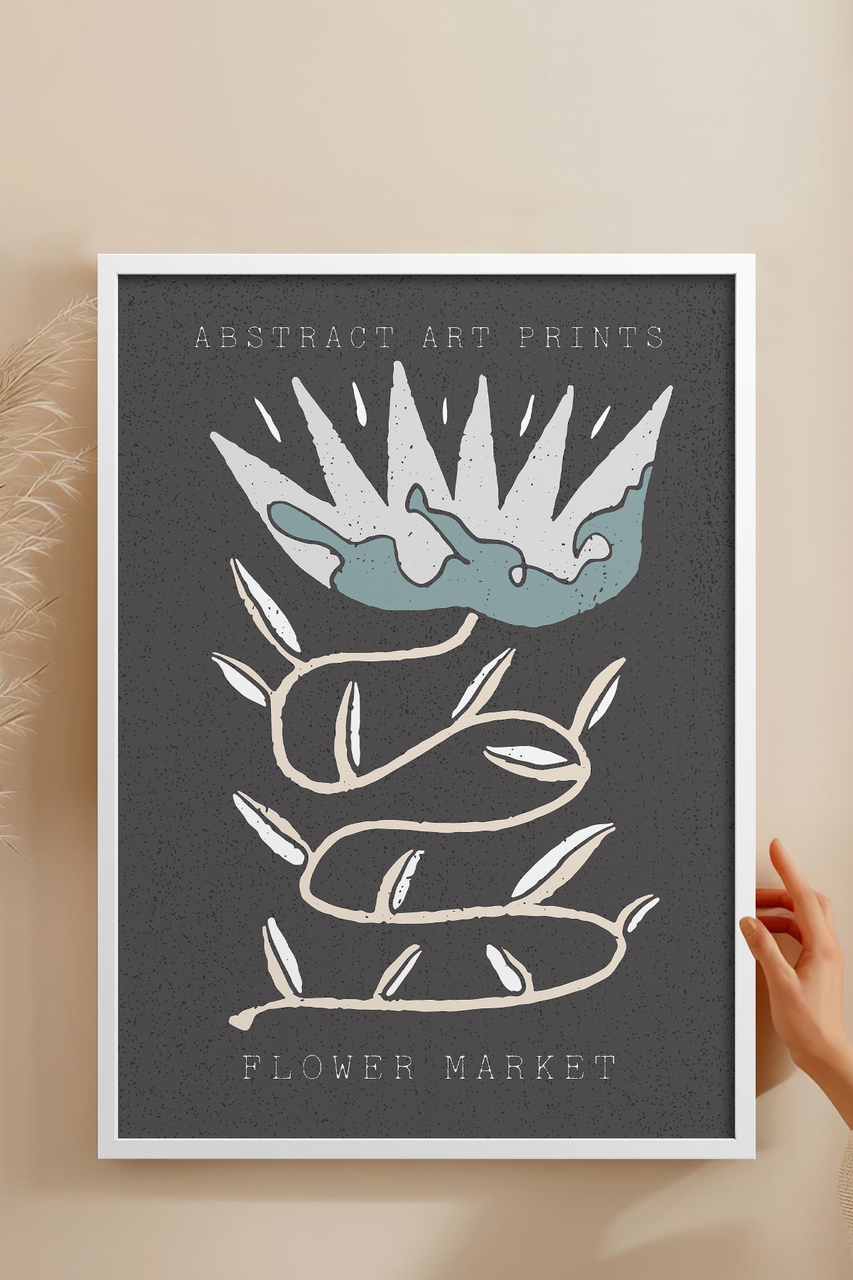 HOMEPACK Ahşap Çerçeveli Tablo Çerçeveli Poster Sanatsal Modern Duvar Dekoru FLOWER-29