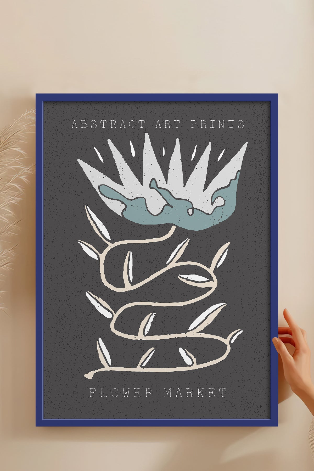 HOMEPACK Ahşap Çerçeveli Tablo Çerçeveli Poster Sanatsal Modern Duvar Dekoru FLOWER-29