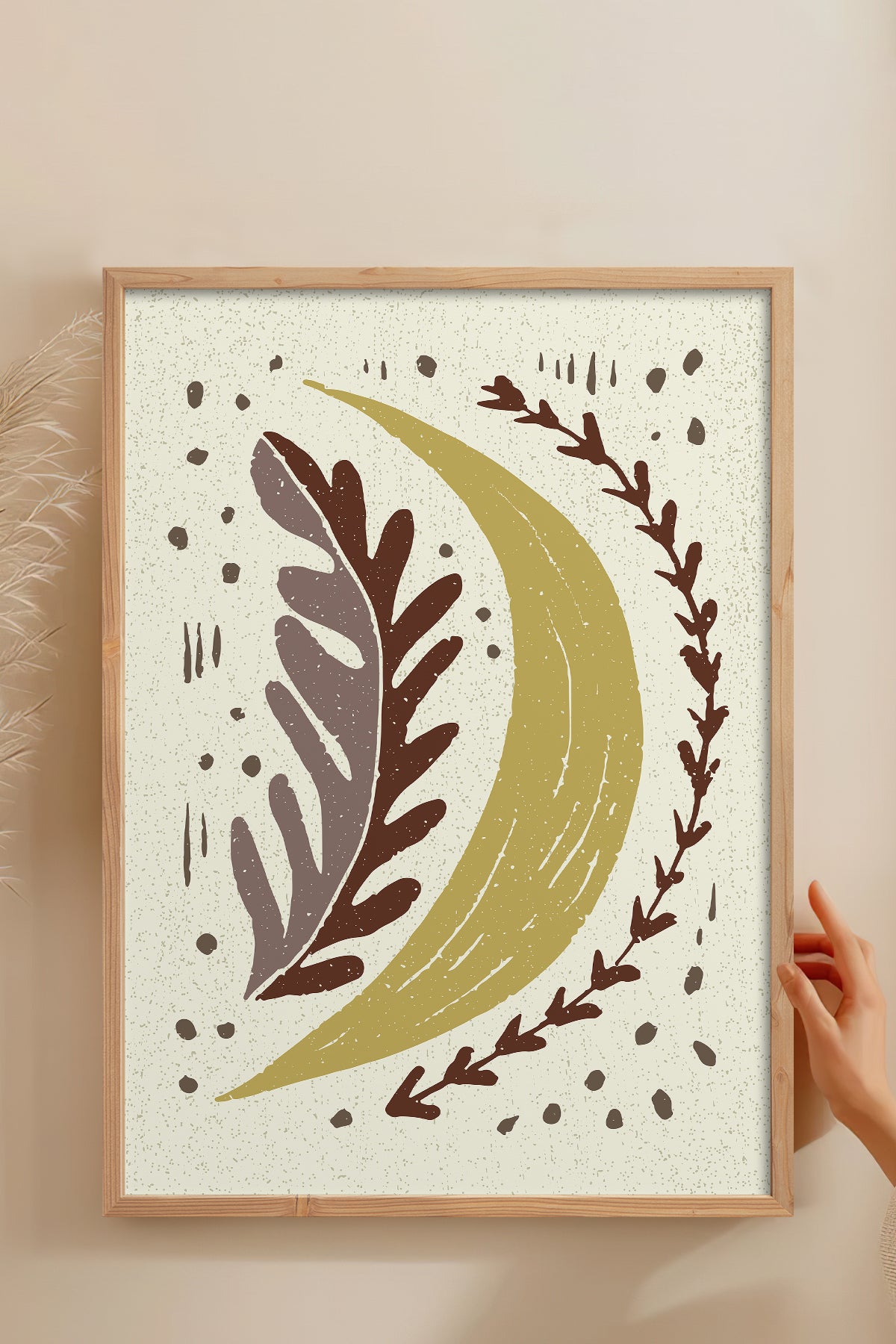 HOMEPACK Ahşap Çerçeveli Tablo Çerçeveli Poster Sanatsal Modern Duvar Dekoru FLOWER-30