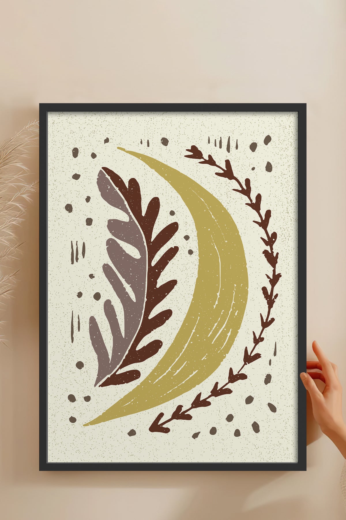 HOMEPACK Ahşap Çerçeveli Tablo Çerçeveli Poster Sanatsal Modern Duvar Dekoru FLOWER-30