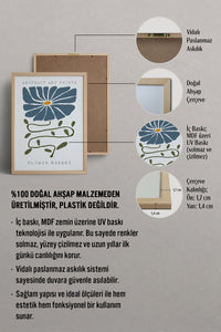 HOMEPACK Ahşap Çerçeveli Tablo Çerçeveli Poster Sanatsal Modern Duvar Dekoru FLOWER-31