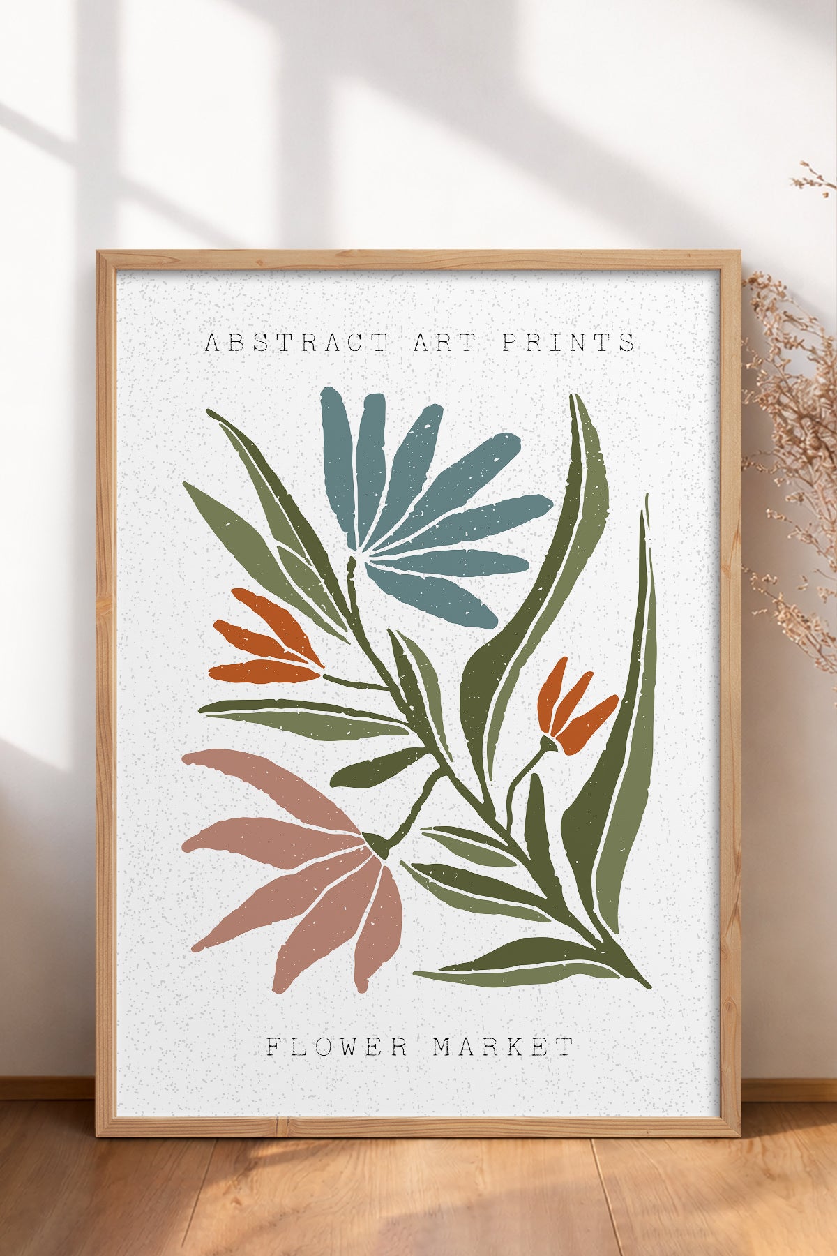 HOMEPACK Ahşap Çerçeveli Tablo Çerçeveli Poster Sanatsal Modern Duvar Dekoru FLOWER-32