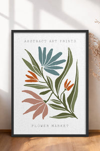 HOMEPACK Ahşap Çerçeveli Tablo Çerçeveli Poster Sanatsal Modern Duvar Dekoru FLOWER-32