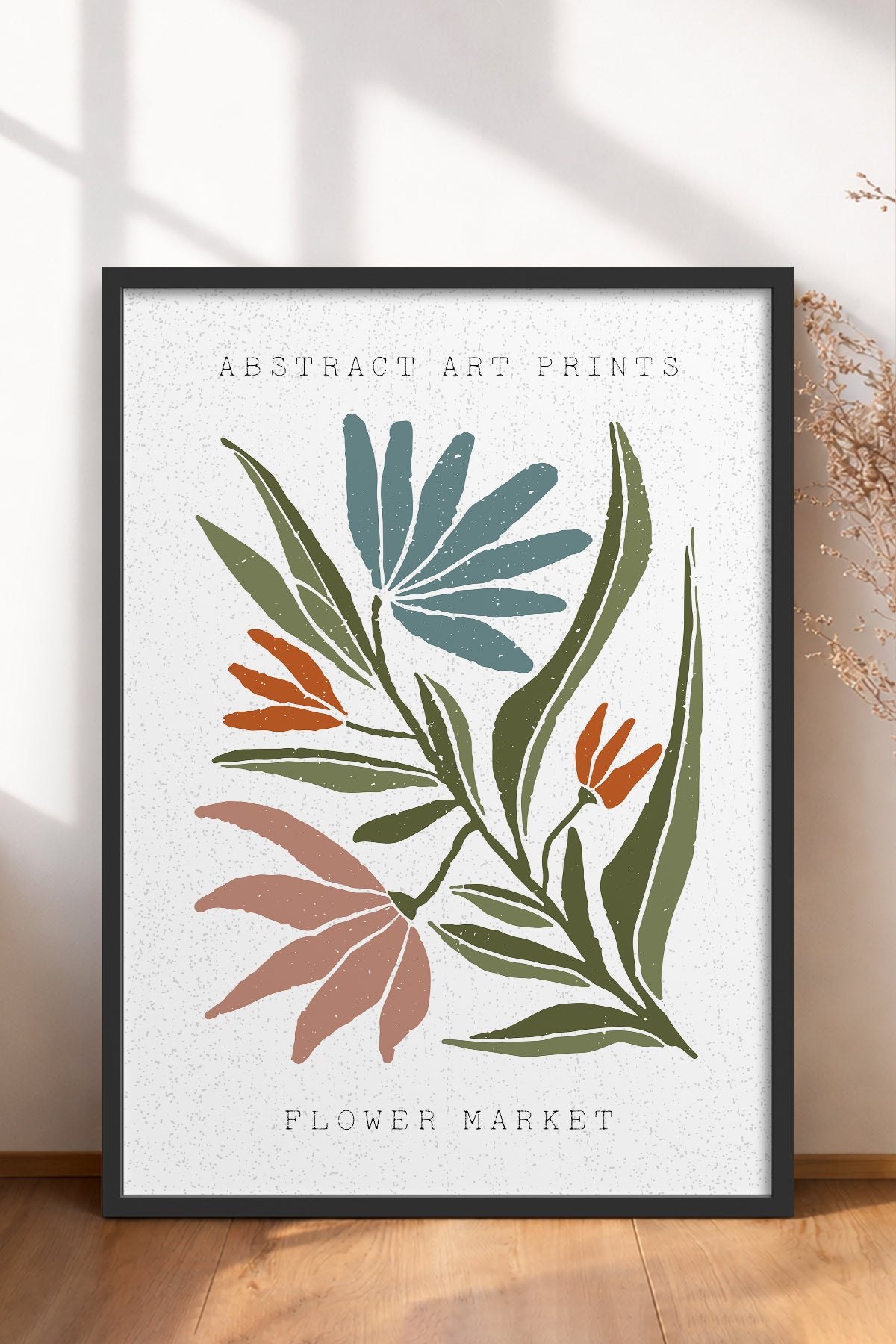 HOMEPACK Ahşap Çerçeveli Tablo Çerçeveli Poster Sanatsal Modern Duvar Dekoru FLOWER-32