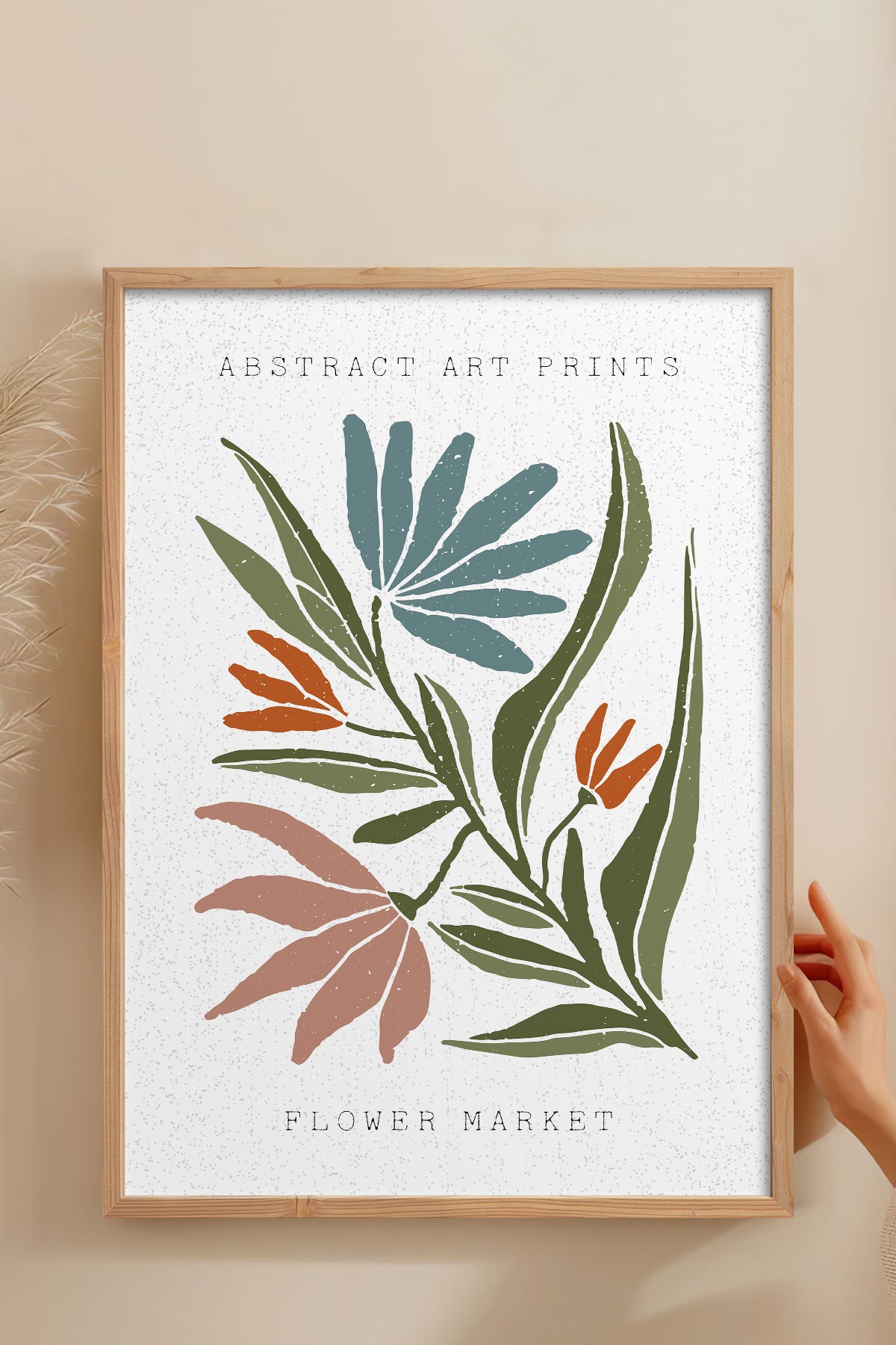HOMEPACK Ahşap Çerçeveli Tablo Çerçeveli Poster Sanatsal Modern Duvar Dekoru FLOWER-32