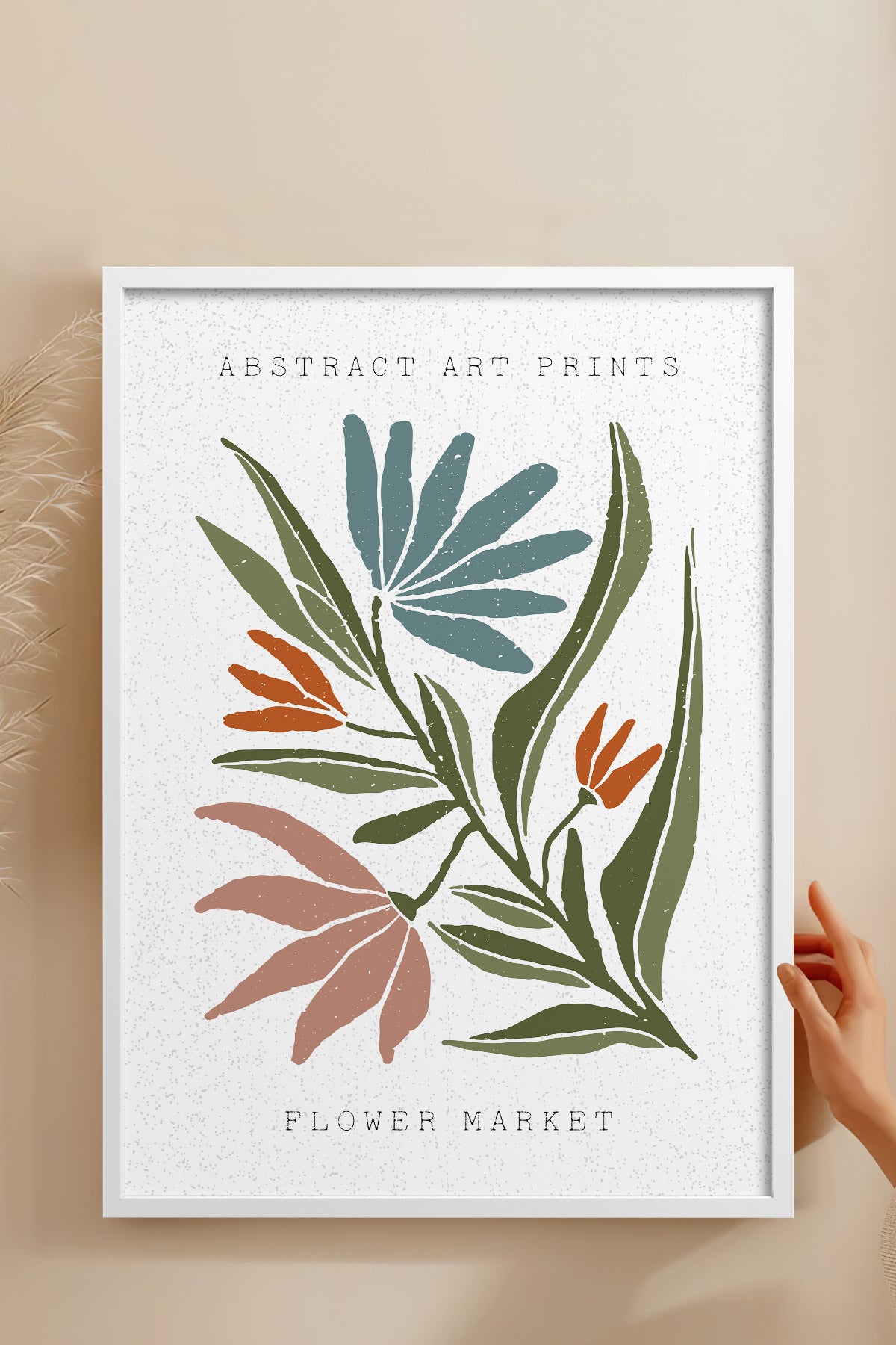 HOMEPACK Ahşap Çerçeveli Tablo Çerçeveli Poster Sanatsal Modern Duvar Dekoru FLOWER-32
