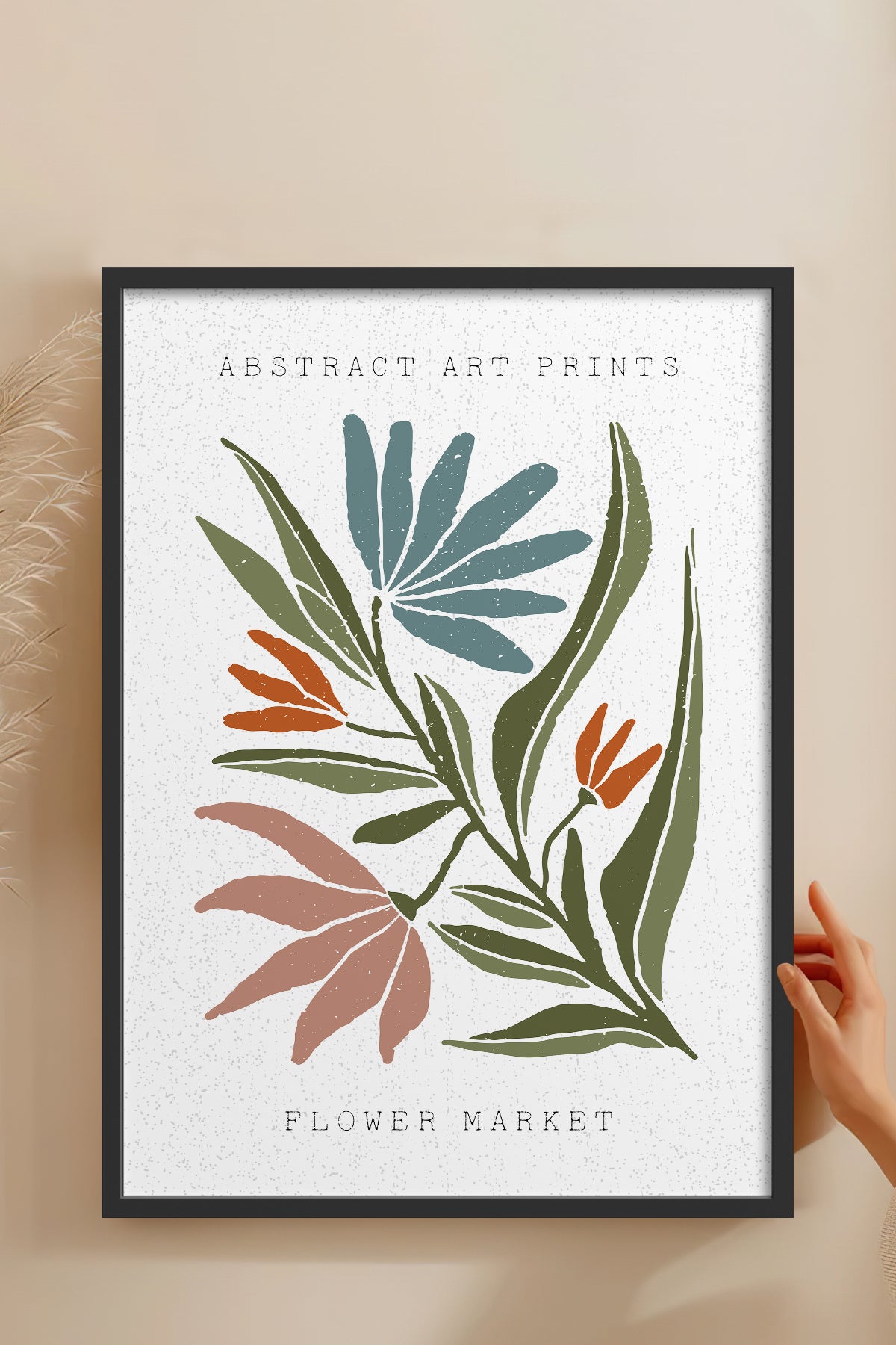 HOMEPACK Ahşap Çerçeveli Tablo Çerçeveli Poster Sanatsal Modern Duvar Dekoru FLOWER-32