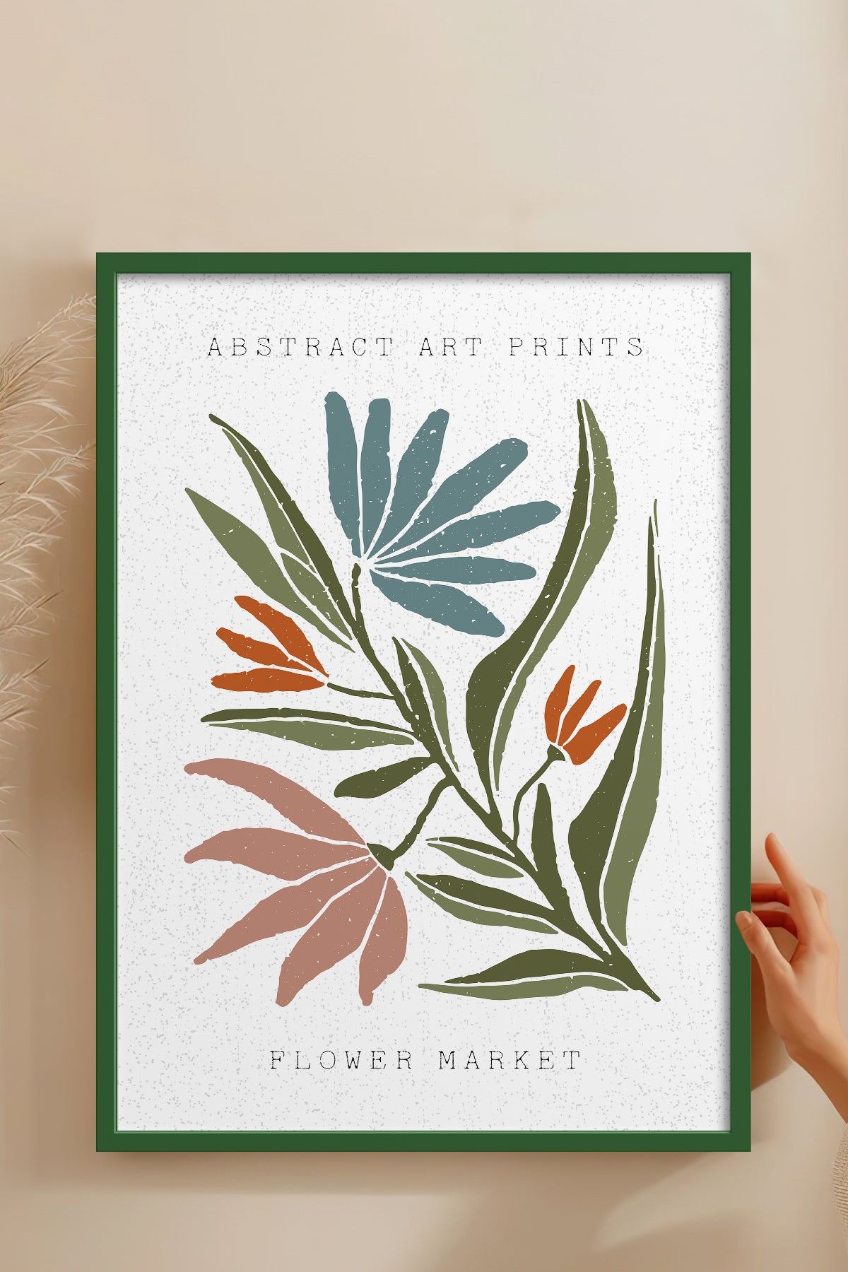 HOMEPACK Ahşap Çerçeveli Tablo Çerçeveli Poster Sanatsal Modern Duvar Dekoru FLOWER-32
