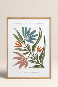 HOMEPACK Ahşap Çerçeveli Tablo Çerçeveli Poster Sanatsal Modern Duvar Dekoru FLOWER-32