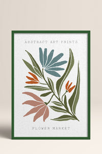 HOMEPACK Ahşap Çerçeveli Tablo Çerçeveli Poster Sanatsal Modern Duvar Dekoru FLOWER-32