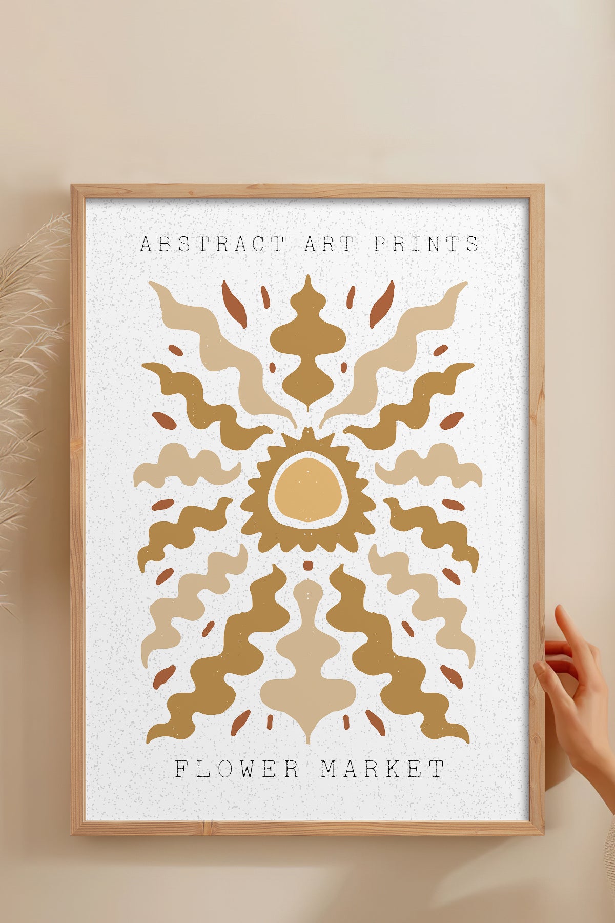 HOMEPACK Ahşap Çerçeveli Tablo Çerçeveli Poster Sanatsal Modern Duvar Dekoru FLOWER-33