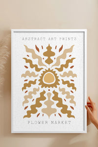 HOMEPACK Ahşap Çerçeveli Tablo Çerçeveli Poster Sanatsal Modern Duvar Dekoru FLOWER-33