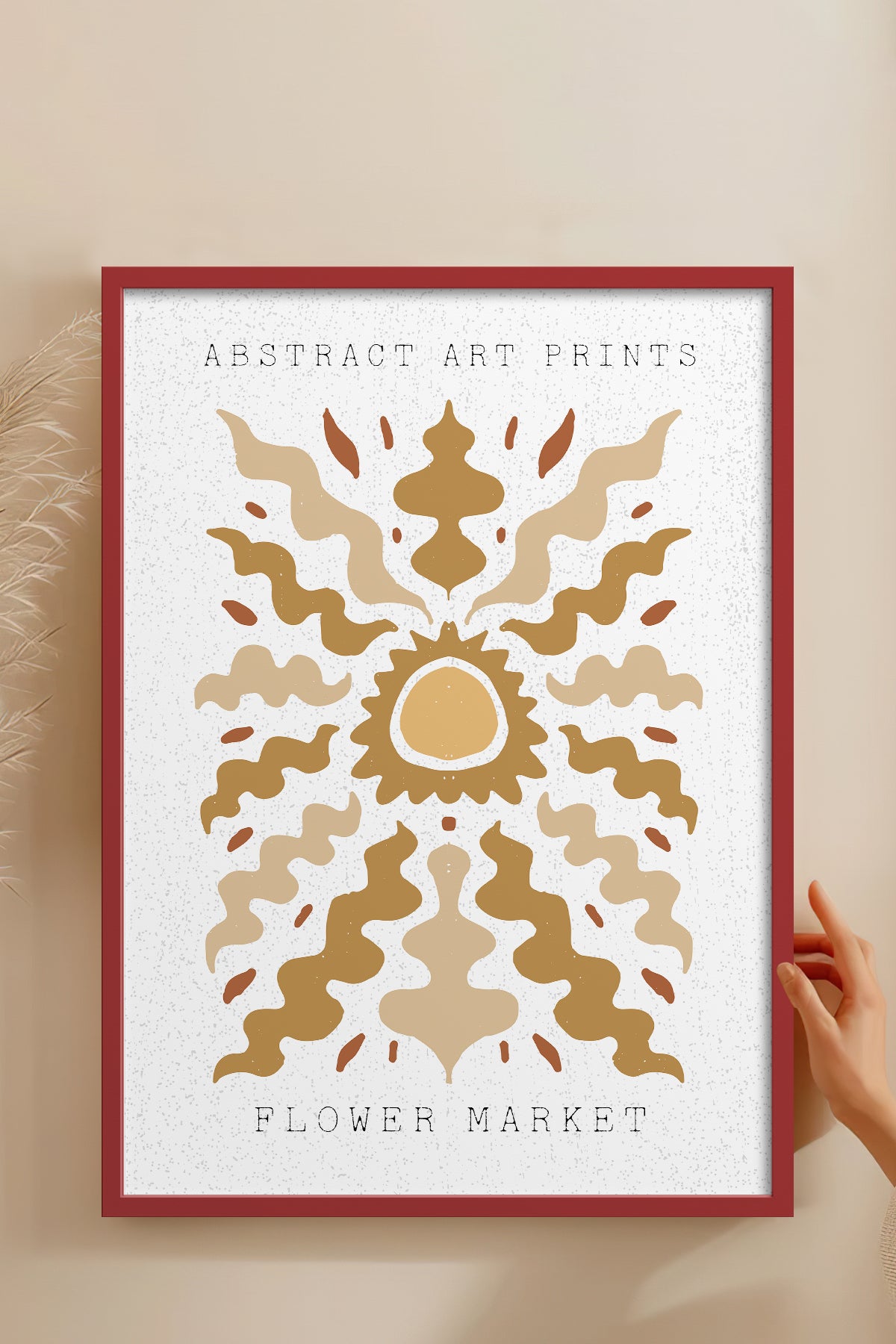 HOMEPACK Ahşap Çerçeveli Tablo Çerçeveli Poster Sanatsal Modern Duvar Dekoru FLOWER-33