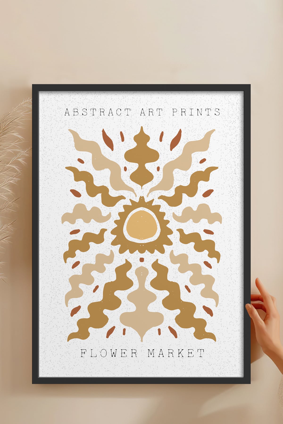 HOMEPACK Ahşap Çerçeveli Tablo Çerçeveli Poster Sanatsal Modern Duvar Dekoru FLOWER-33