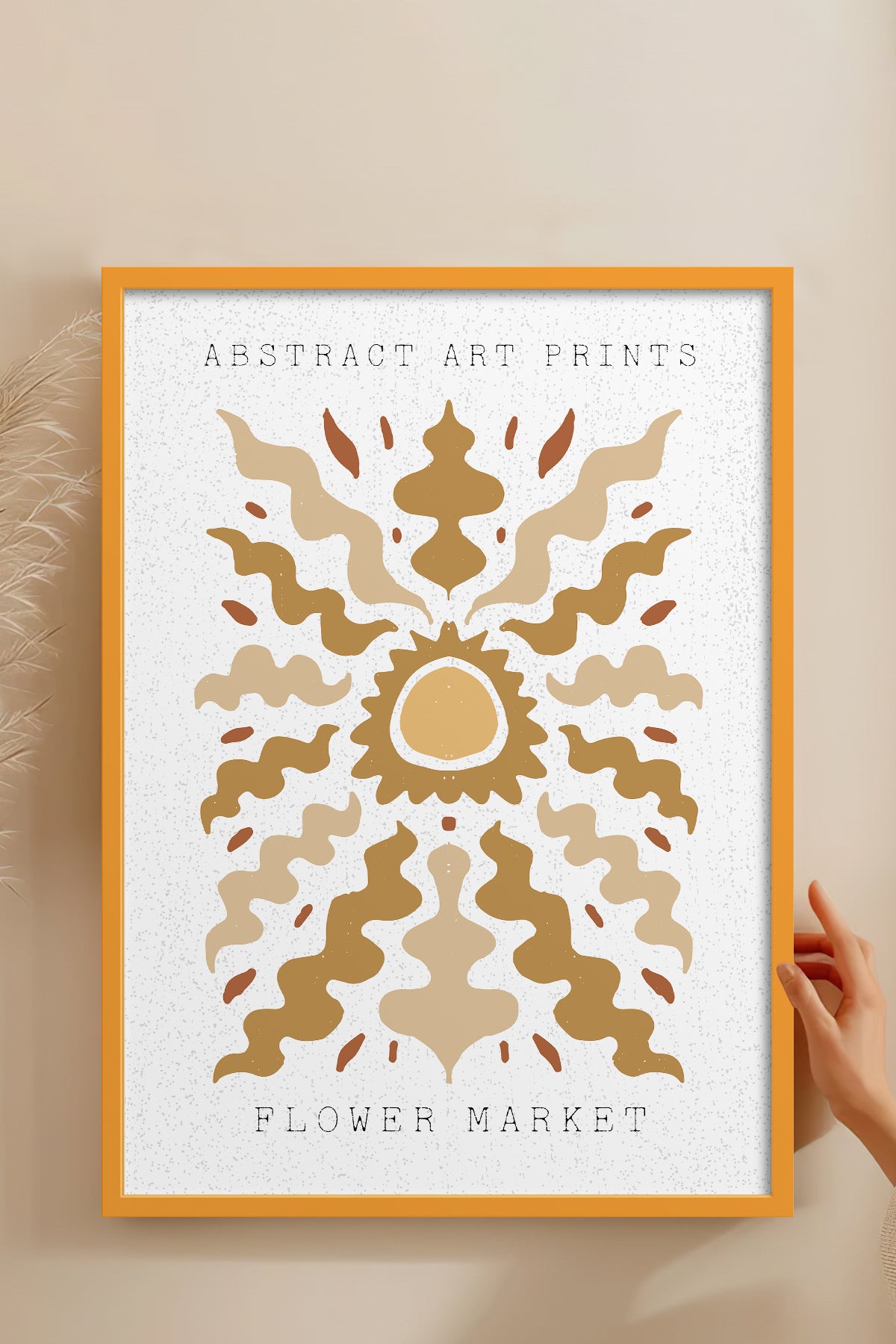 HOMEPACK Ahşap Çerçeveli Tablo Çerçeveli Poster Sanatsal Modern Duvar Dekoru FLOWER-33