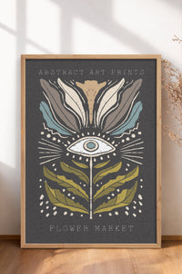 HOMEPACK Ahşap Çerçeveli Tablo Çerçeveli Poster Sanatsal Modern Duvar Dekoru FLOWER-34