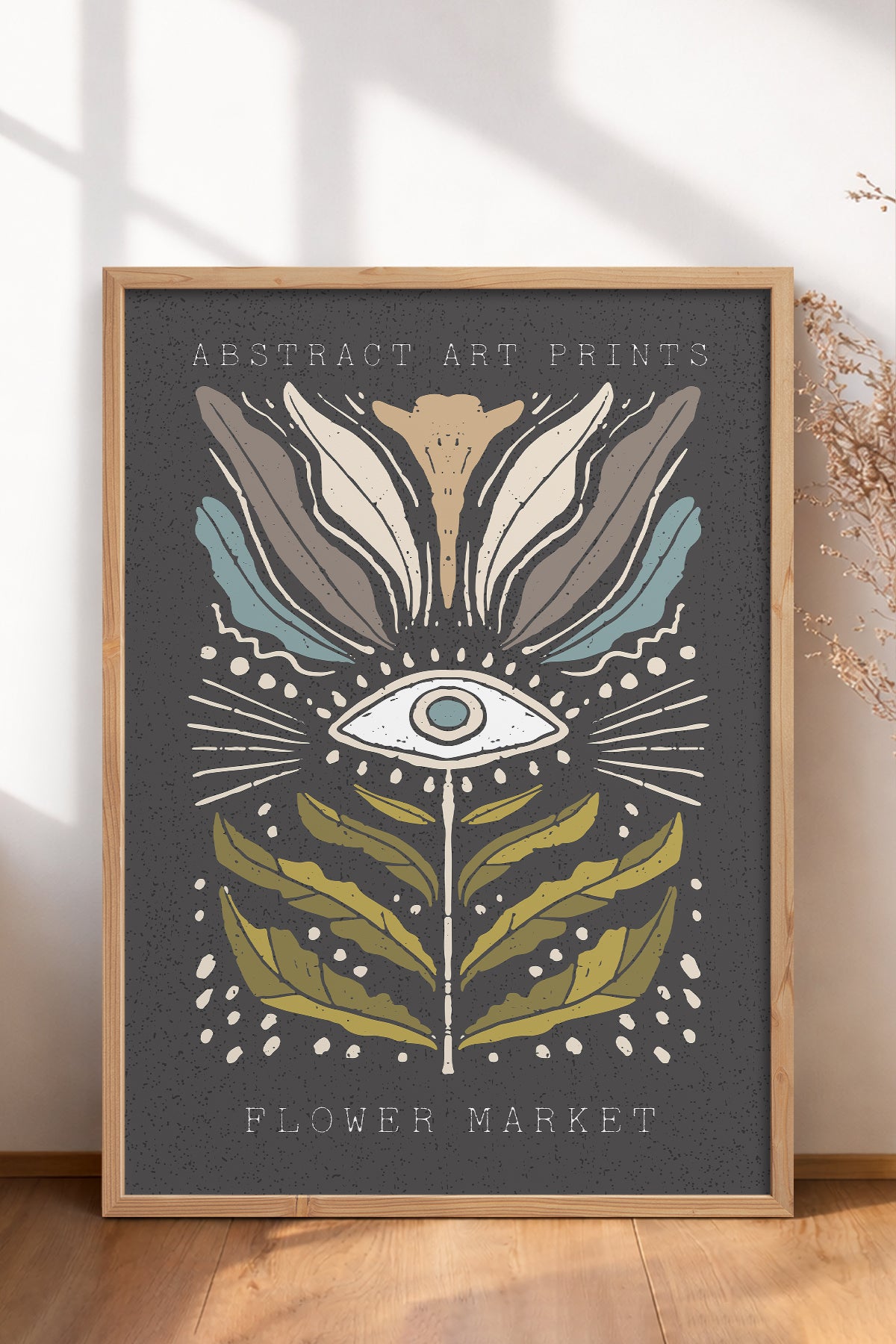 HOMEPACK Ahşap Çerçeveli Tablo Çerçeveli Poster Sanatsal Modern Duvar Dekoru FLOWER-34
