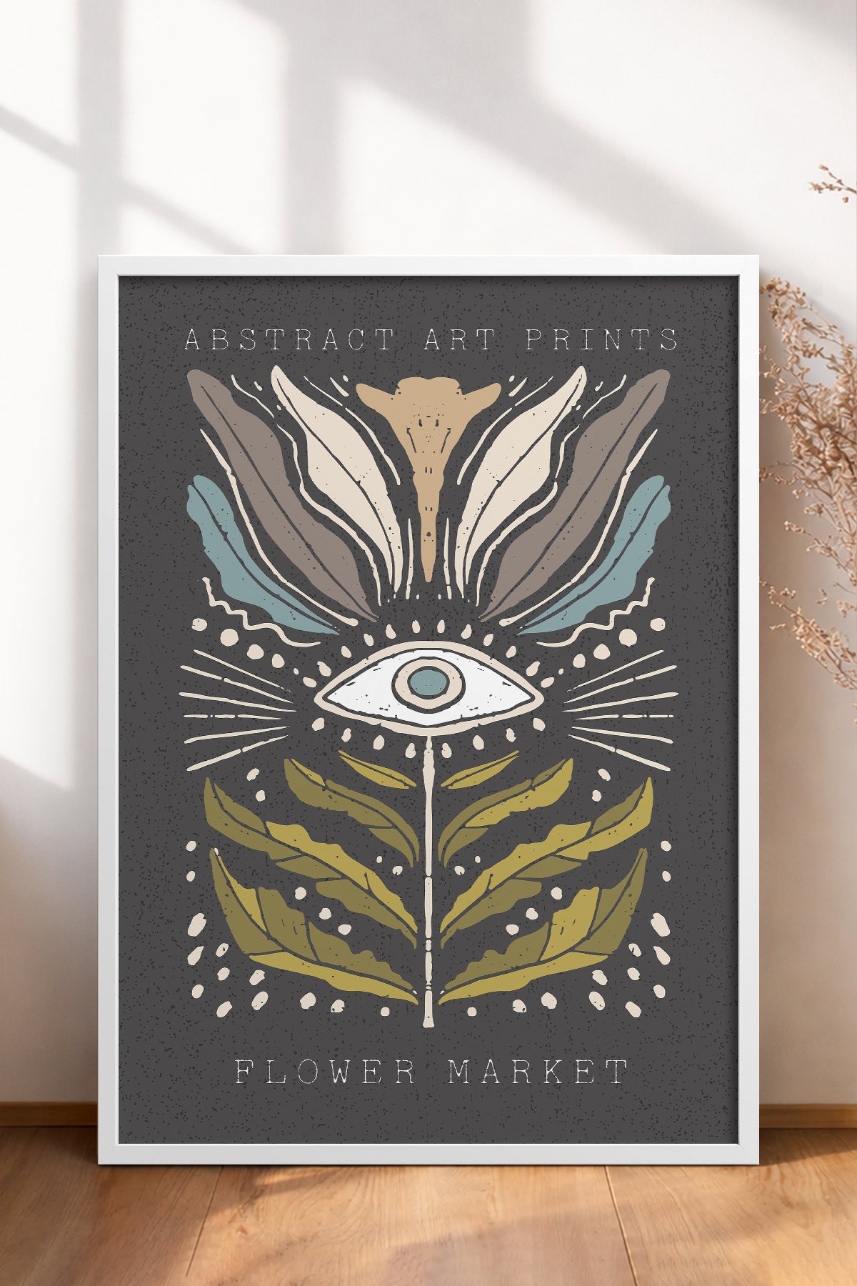 HOMEPACK Ahşap Çerçeveli Tablo Çerçeveli Poster Sanatsal Modern Duvar Dekoru FLOWER-34