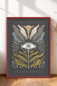 HOMEPACK Ahşap Çerçeveli Tablo Çerçeveli Poster Sanatsal Modern Duvar Dekoru FLOWER-34