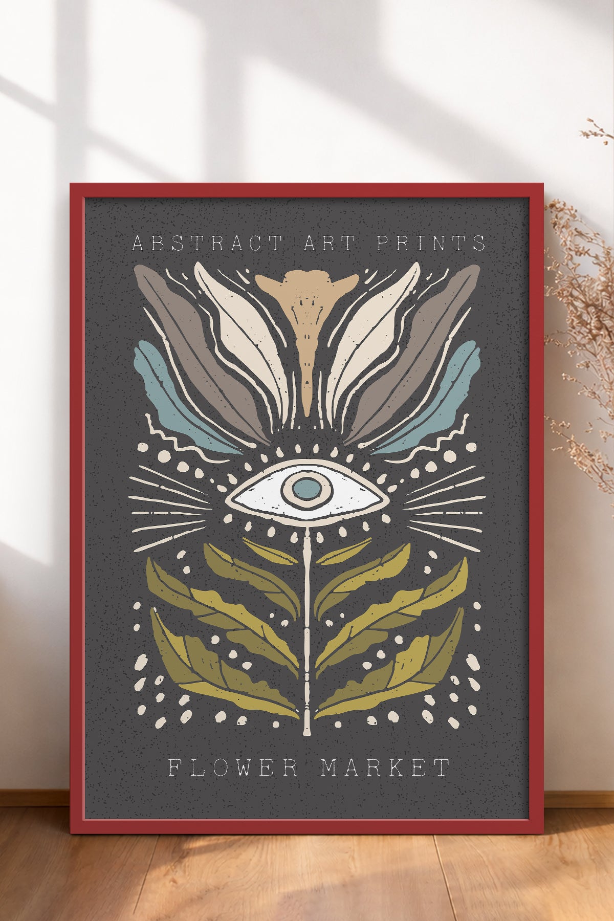 HOMEPACK Ahşap Çerçeveli Tablo Çerçeveli Poster Sanatsal Modern Duvar Dekoru FLOWER-34
