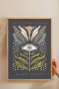 HOMEPACK Ahşap Çerçeveli Tablo Çerçeveli Poster Sanatsal Modern Duvar Dekoru FLOWER-34
