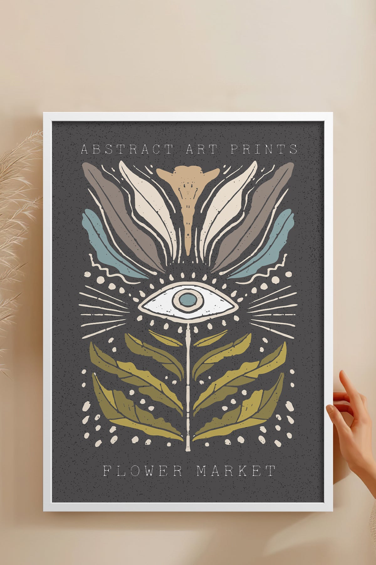 HOMEPACK Ahşap Çerçeveli Tablo Çerçeveli Poster Sanatsal Modern Duvar Dekoru FLOWER-34