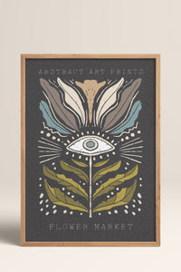 HOMEPACK Ahşap Çerçeveli Tablo Çerçeveli Poster Sanatsal Modern Duvar Dekoru FLOWER-34