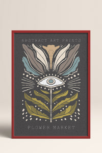 HOMEPACK Ahşap Çerçeveli Tablo Çerçeveli Poster Sanatsal Modern Duvar Dekoru FLOWER-34